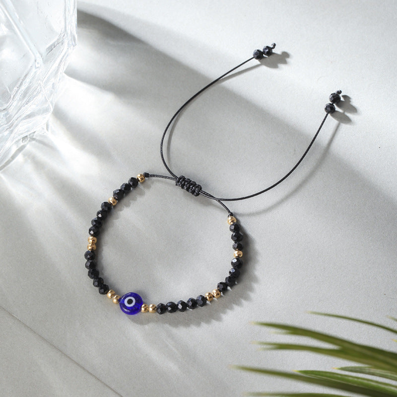 Venta al por mayor Pulsera de aleación de cuentas de cristal de ojo de diablo